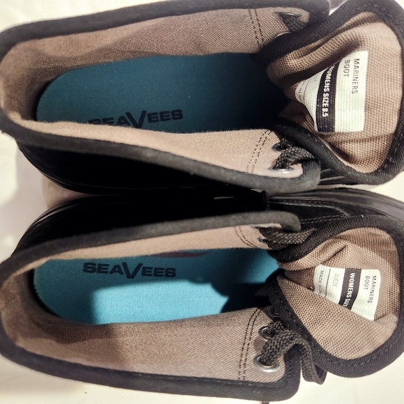 SeaVees Mariners Boots Women's High Top Suede Black Lace Up size 8.5 EUC Men 6.5 - Picture 8 of 10